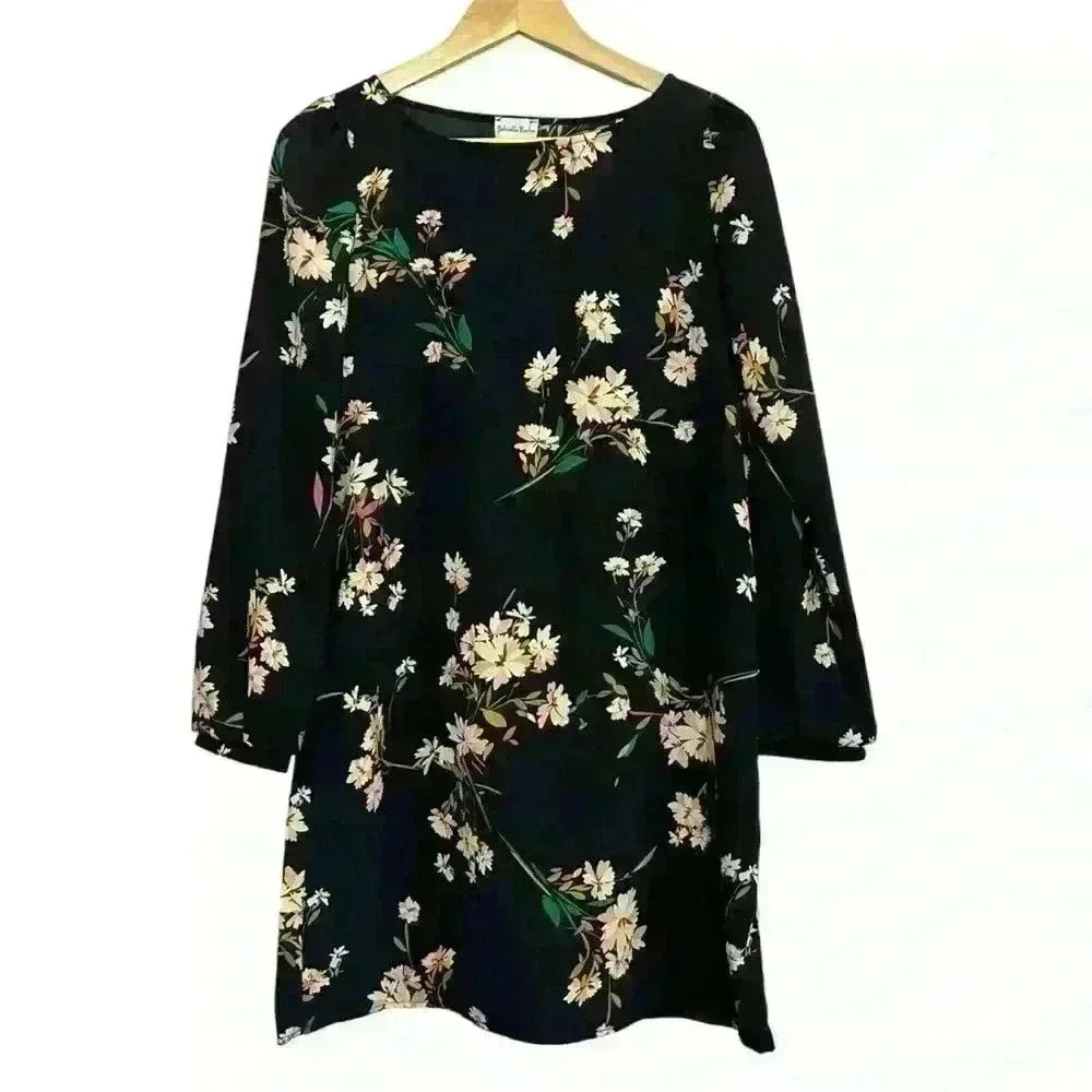 Gabriella Rocha Floral 3/4 Sleeve Swing Shift Dress